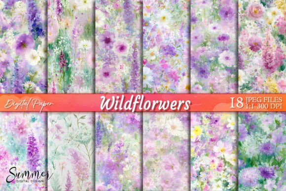 Download Pastel Purple Wildflowers Watercolor - Flowers Collection