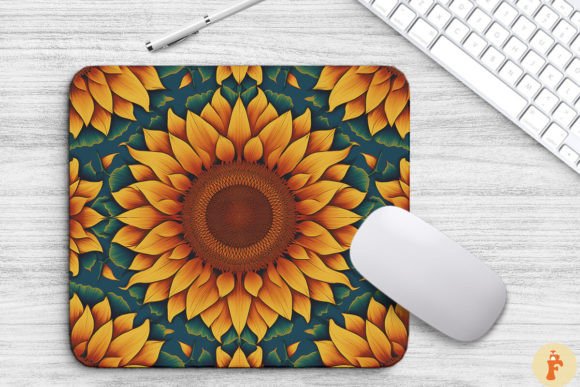 Download Beautiful Sunflowers Pattern Mouse Pad - Flowers Collection
