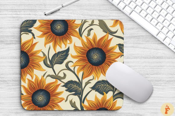 Download Beautiful Sunflowers Pattern Mouse Pad - Flowers Collection