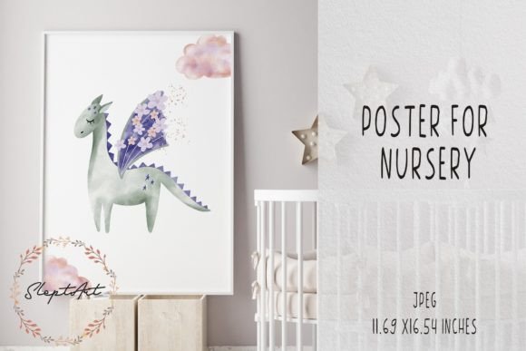 Download Watercolor Fairy Dragon Poster JPEG - Fairy dragon Collection