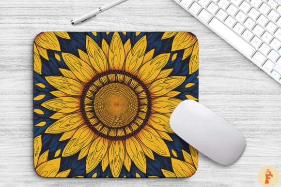 Download Beautiful Sunflowers Pattern Mouse Pad - Flowers Collection