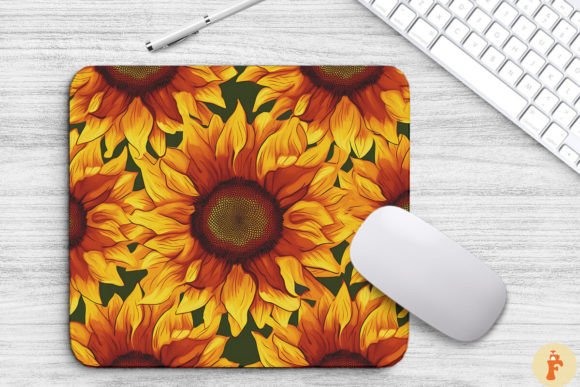 Download Beautiful Sunflowers Pattern Mouse Pad - Flowers Collection