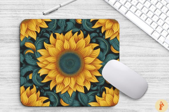Download Beautiful Sunflowers Pattern Mouse Pad - Flowers Collection