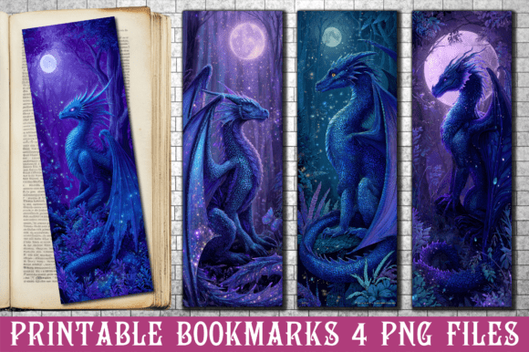 Download Purple Blue Forest Fairy Dragon Bookmark - Premium Resources