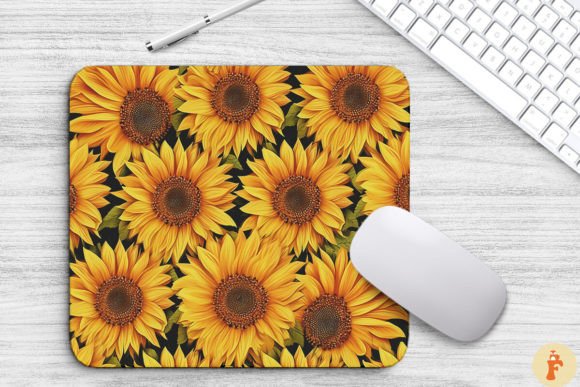 Download Beautiful Sunflowers Pattern Mouse Pad - Flowers Collection