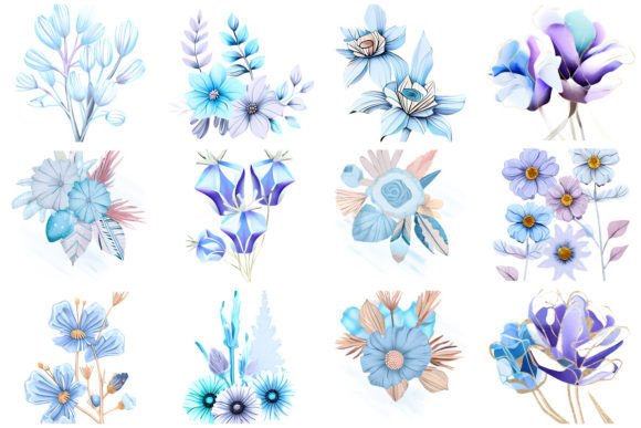 Download Frozen Flowers, Winter Illustration - Flowers Collection