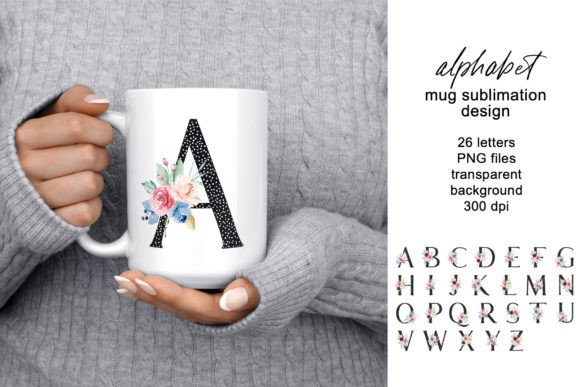 Download Mug Design, Floral Monogram, Flowers PNG - Flowers Collection