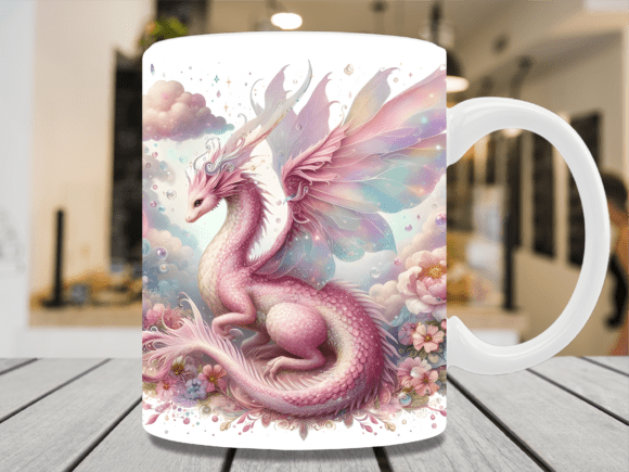 Download Pink Fairy Dragon Garden Mug Wrap - Premium Resources
