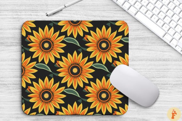 Download Beautiful Sunflowers Pattern Mouse Pad - Flowers Collection