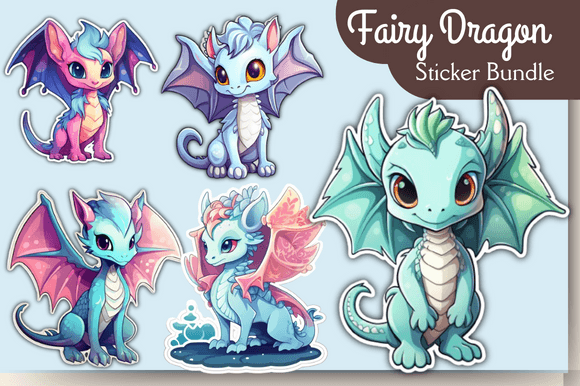 Download Fairy Dragon Sticker Bundle - Fairy dragon Collection