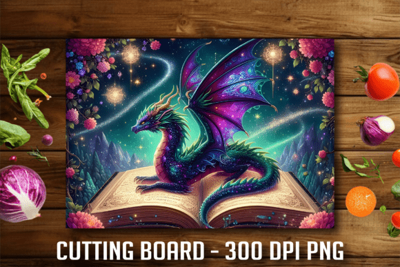 Download Magic Fairy Dragon Book Cutting Board - Premium Resources