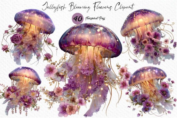 Download Jellyfish Blooming Flowers Clipart PNG - Flowers Collection