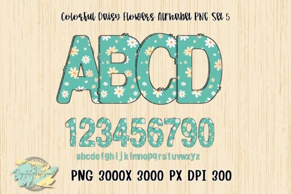 Download Colorful Daisy Flowers Alphabet PNG Set5 - Flowers Collection