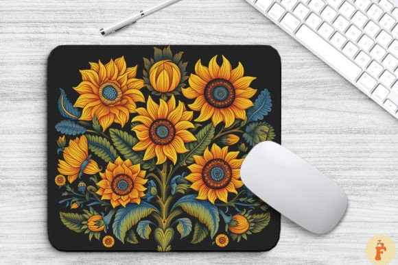 Download Scandinavian Folk Art Style Sunflowers - Flowers Collection