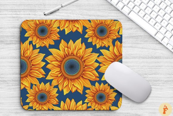 Download Beautiful Sunflowers Pattern Mouse Pad - Flowers Collection